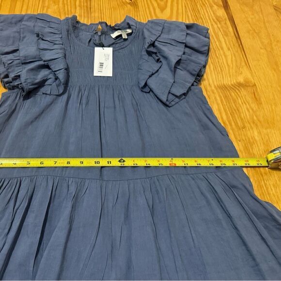 NWT Sea New York Eleanor Tiered Smocked Dress Slate Ruffle SM Boho Spring Linen - Picture 11 of 14